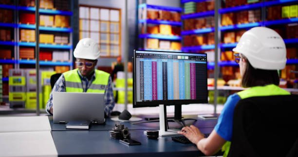 Digital Warehouse And Logistics Store. Staff Working